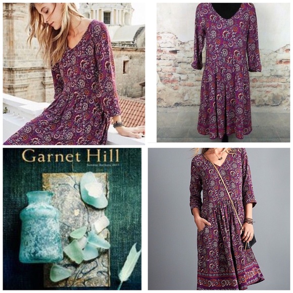 Garnet Hill Dresses & Skirts - 🌺Garnet Hill Purple Paisley Bohemian Dress